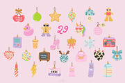 Retro Glam Ornaments Clipart, a Decorative Illustration by Blumensdiary (Thumbnail 2 of 7)