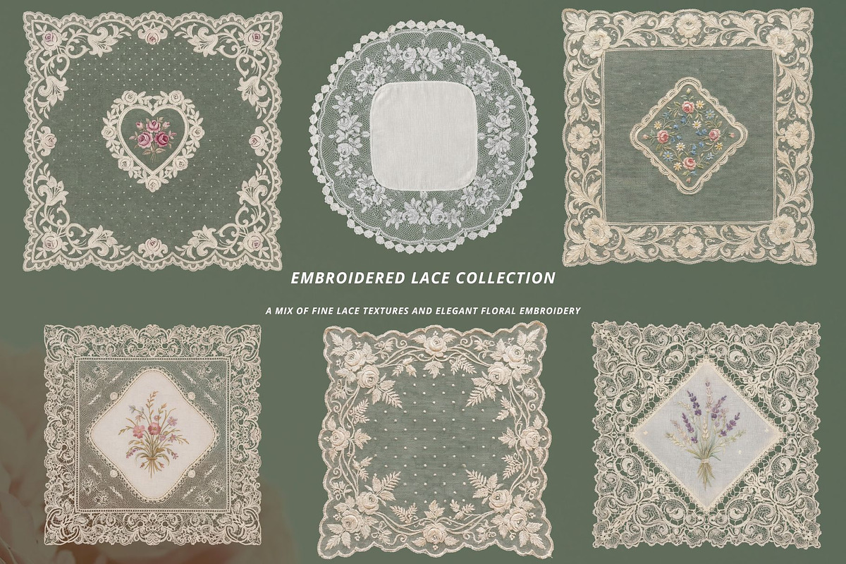 Floral Lace Ornament Kit, a Texture Graphic by NatalieArtsDenysenko (Photo 5 of 10)