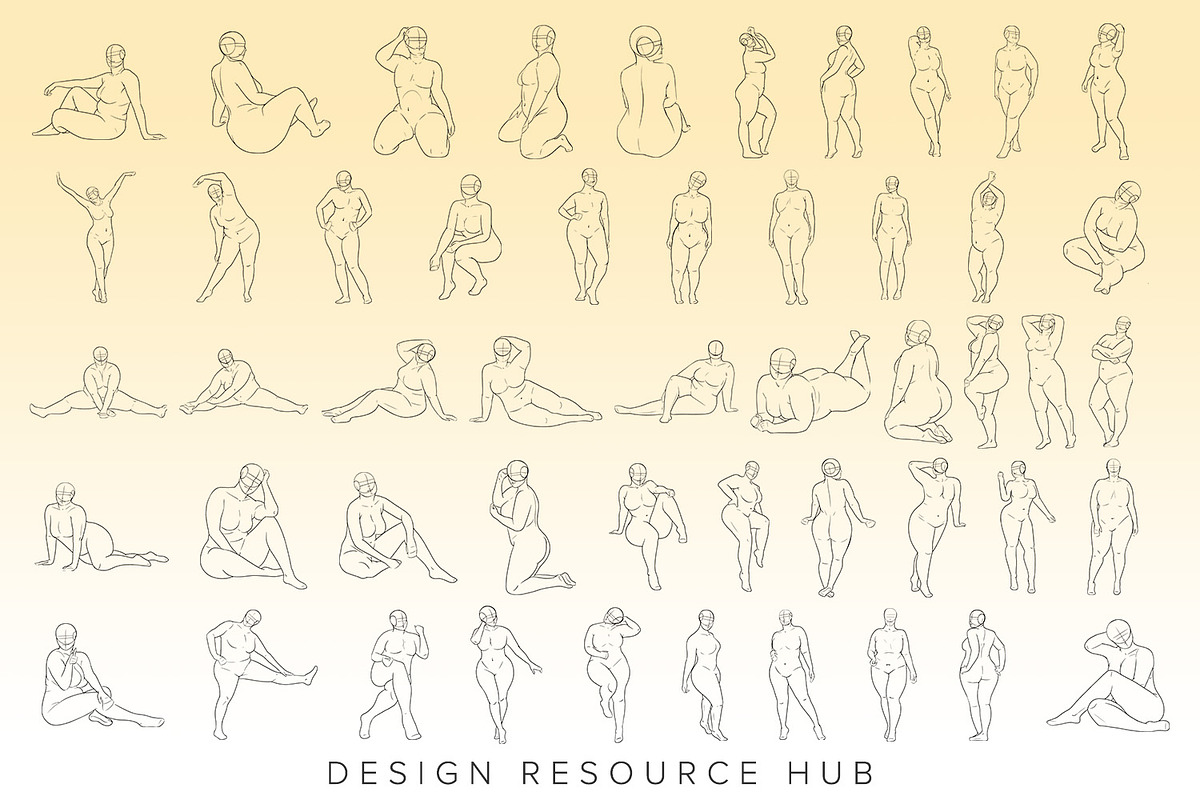 Procreate Drawing Guide: Curvy Girls, a Shape Add-On by Design Resource Hub (Photo 2 of 10)