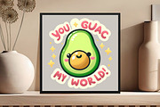 Funny,You Guac My World Sticker, an Illustration by DreamCafeArt (Thumbnail 4 of 7)