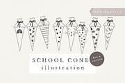 SCHOOL CONE / vector + png, an Education Illustration by KruthDesign (Thumbnail 1 of 8)
