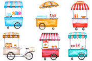 Watercolor food trucks and carts, a Food Illustration by Olha's watercolor (Thumbnail 4 of 10)