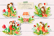 Valentines Day watercolor Set, an Illustration by annasokol_ (Thumbnail 3 of 12)