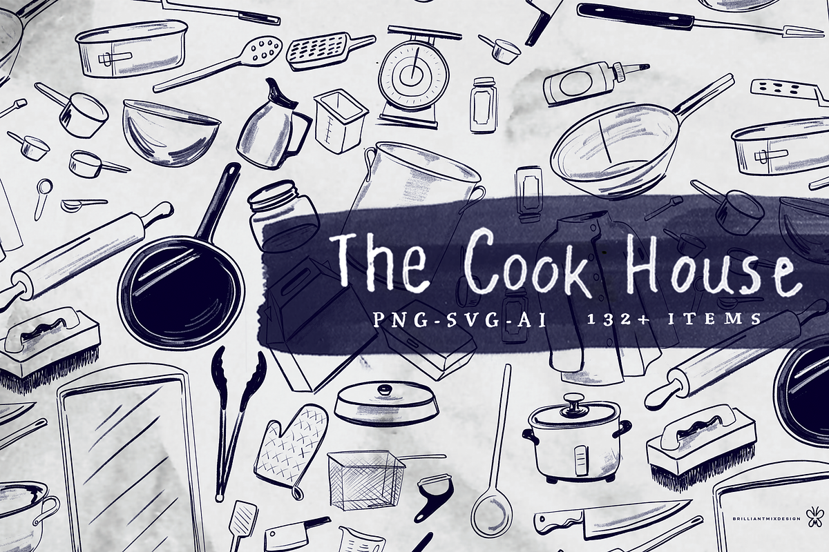 The Cook House Pack, a Food Illustration by Brilliant Mix Design (Photo 1 of 3)