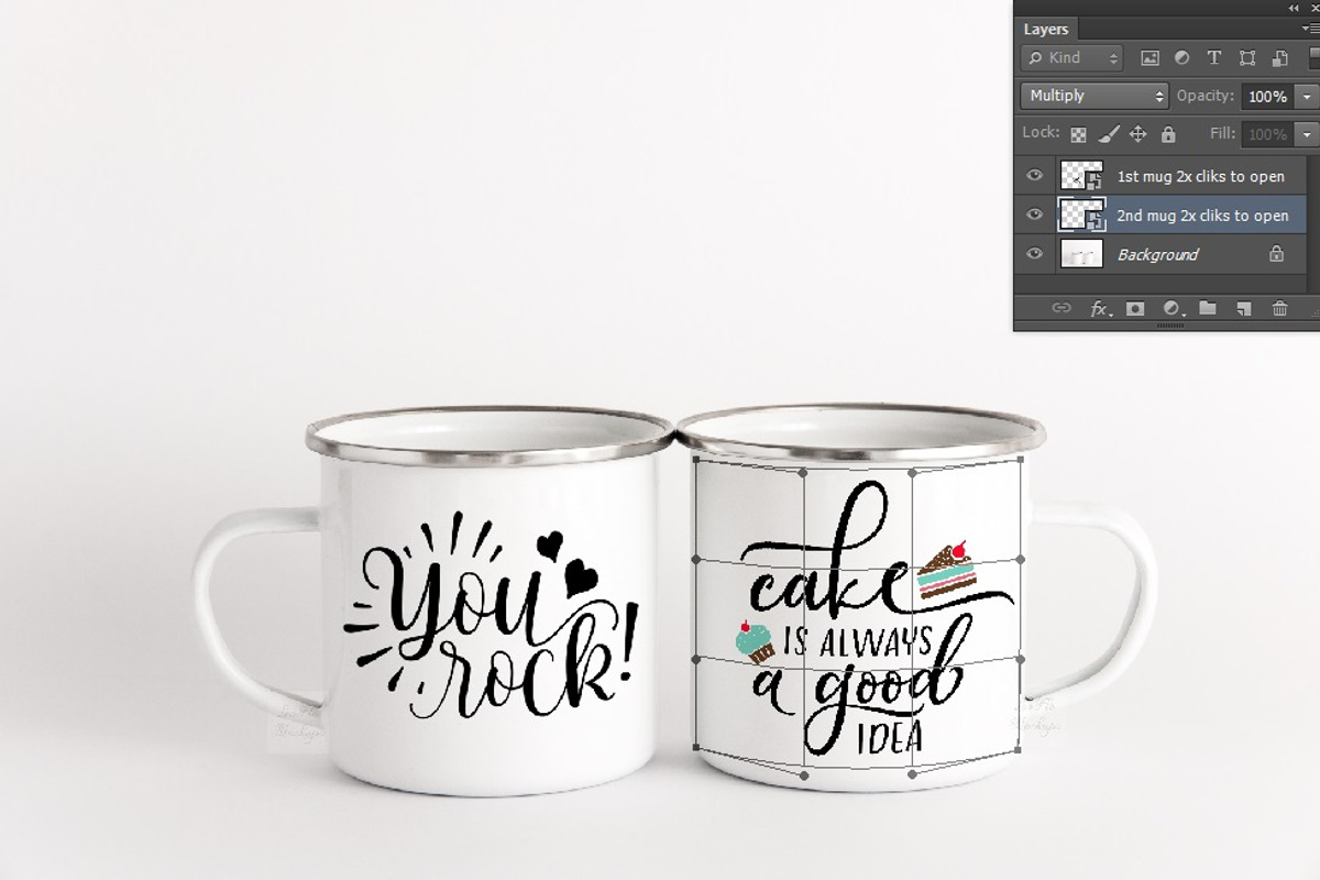 2 Tin Enamel camp set mug mockups, a Cups & Container Mockup by Leo Flo Mockups (Photo 3 of 3)