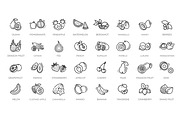 Fruit Healthy eating icons set, an Outline Icon by Tettygreen (Thumbnail 1 of 2)