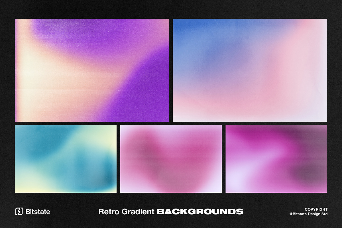 Retro Gradient Backgrounds, a Background Graphic by Bitstate Design (Photo 2 of 3)