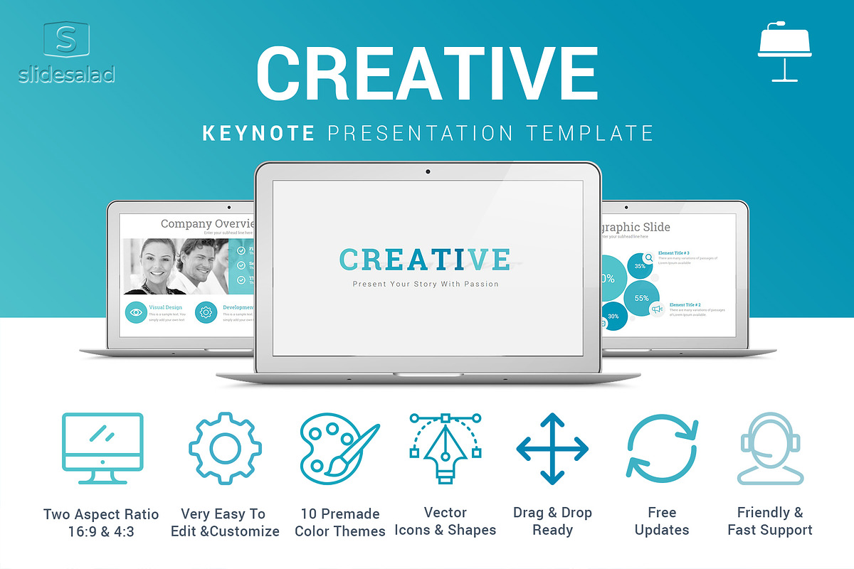 Top Creative Keynote Template, a Presentation Template by SlideSalad (Photo 2 of 21)