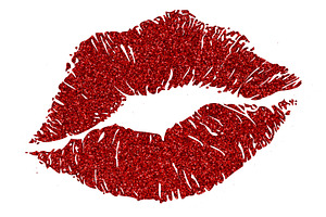 Red Glittered Lips
