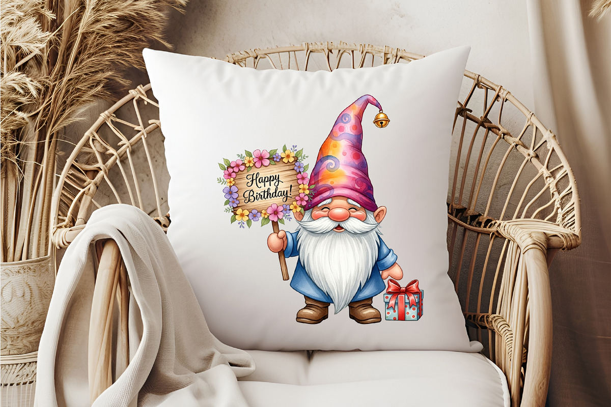 Happy Birthday Gnome PNG, an Illustration by DreamCafeArt (Photo 6 of 6)
