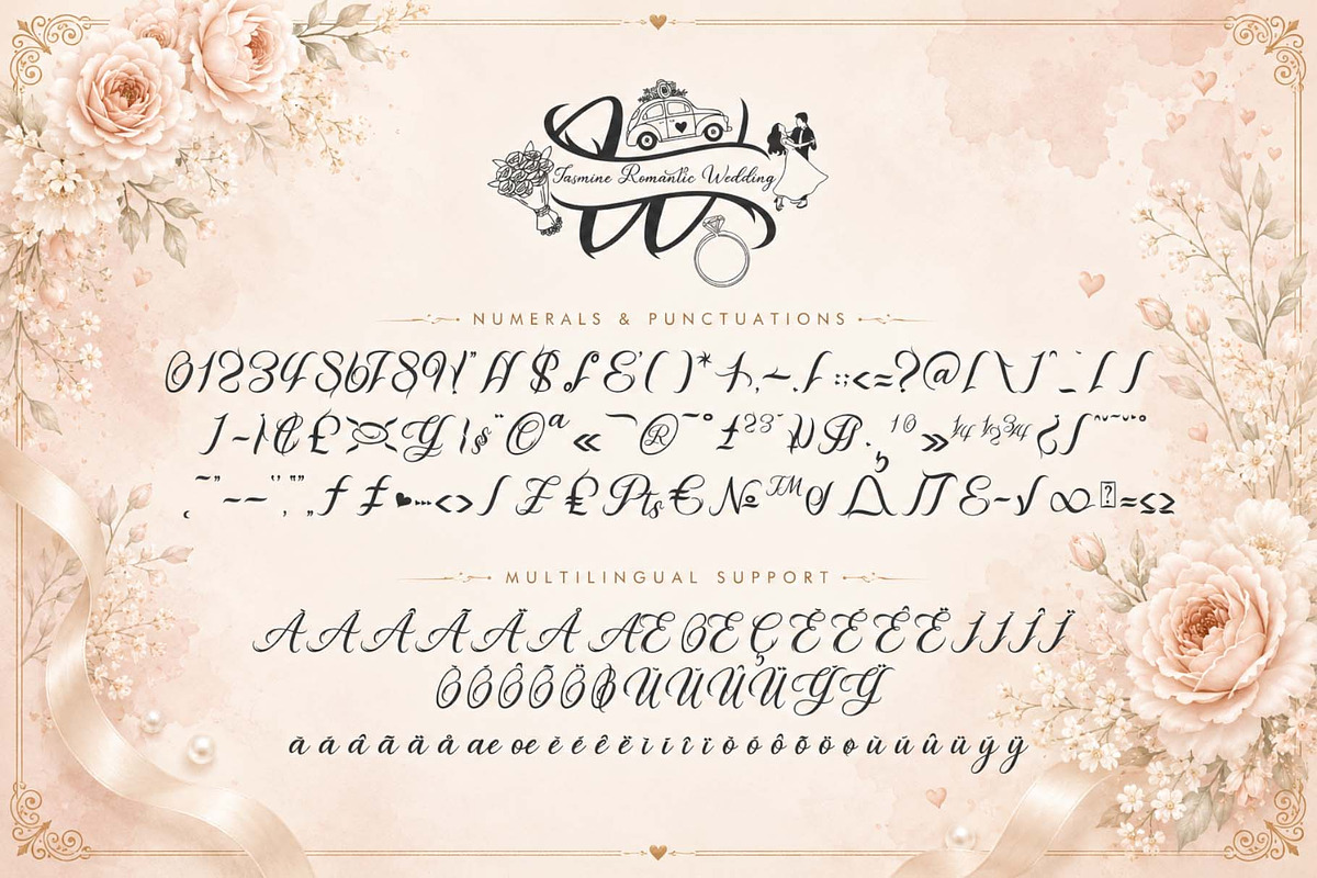 Jasmine Romantic Wedding Monogram, a Handwritten Font by Yoga Letter (Photo 8 of 8)