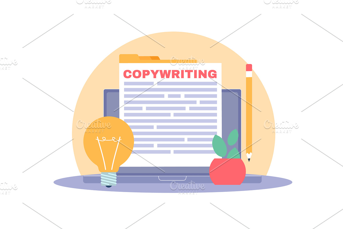 Copywriter workplace. Writing texts, a Technology Illustration by YummyBuum