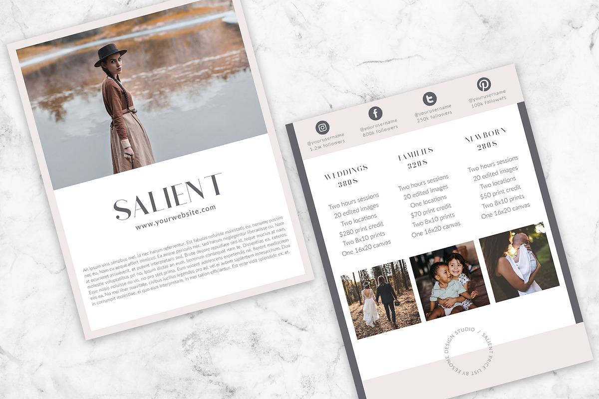 Photography Pricing Guide, a Brochure Template by Eesome Design Studio (Photo 1 of 3)