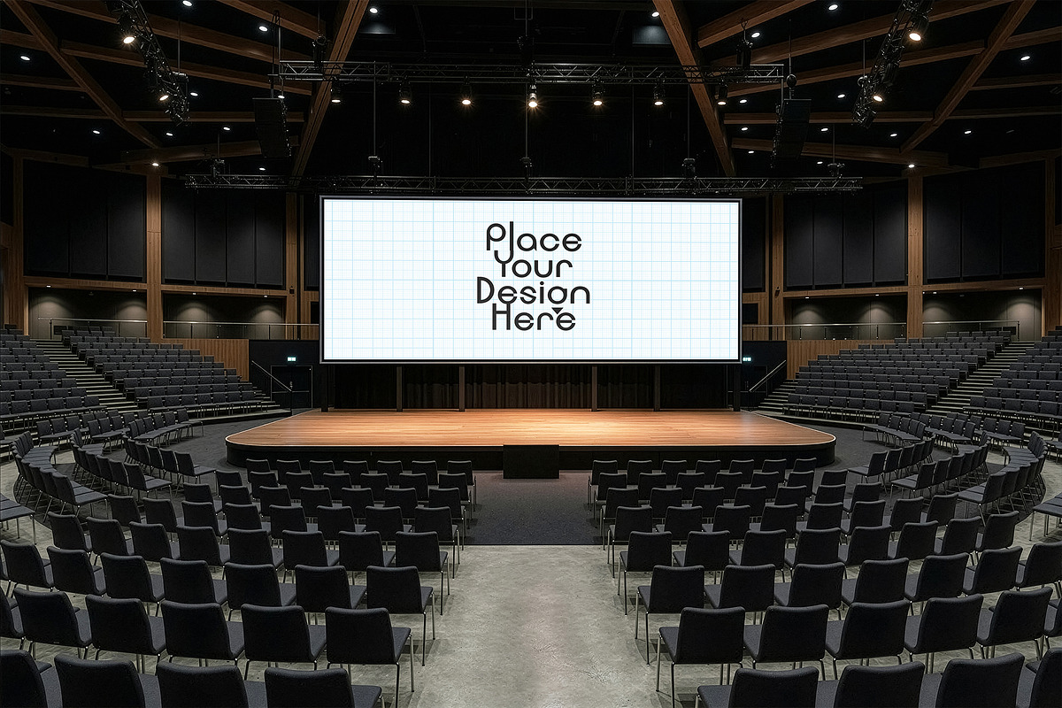 Conference Event Stage Screen Mockup, an Advertising Mockup by smishura (Photo 4 of 10)
