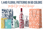 1,440 Floral Patterns in 60 Colors, a Pattern Graphic by Paper Element (Thumbnail 1 of 26)