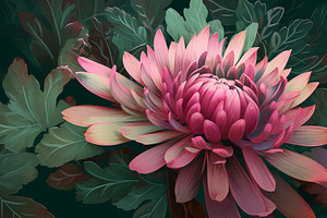 Pink Flower Digital Art. Generate AI