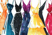 Dresses watercolor illustration, a Graphic by Kamenuka (Thumbnail 2 of 3)