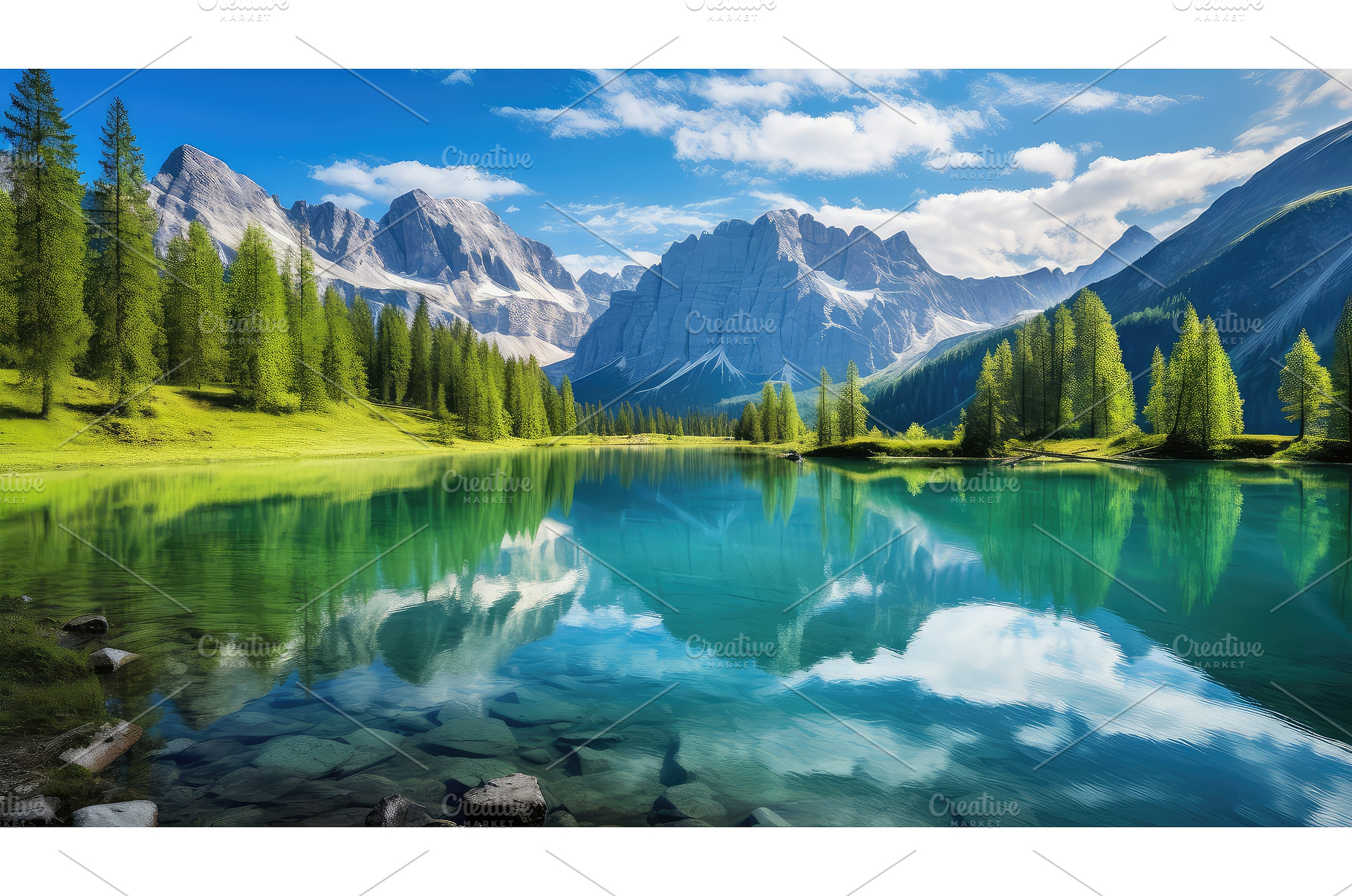 nature blue lake ai generated, an Animal Photo by pikepicture