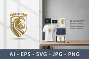 Regal Golden Horse Head Shield logo, a Branding & Logo Template by Saba Vector (Thumbnail 3 of 3)