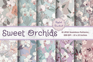 Sweet Orchids Seamless Pattern