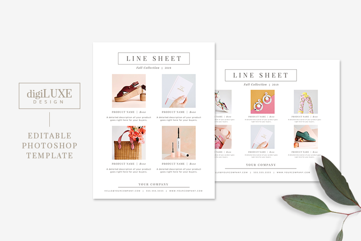 Line Sheet Template PHOTOSHOP, a Flyer Template by Digiluxe (Photo 4 of 4)