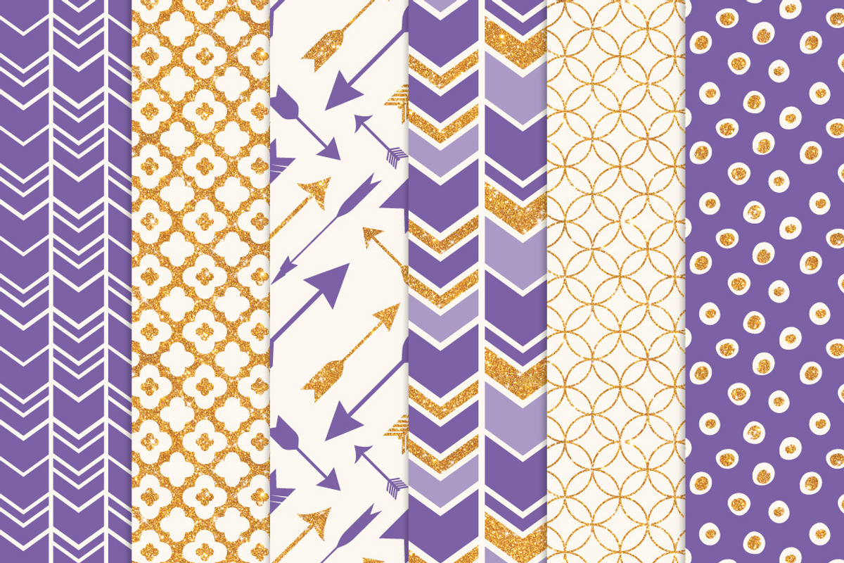 Purple Glitter Bohemian Patterns, a Pattern Graphic by Amanda Ilkov (Photo 3 of 3)