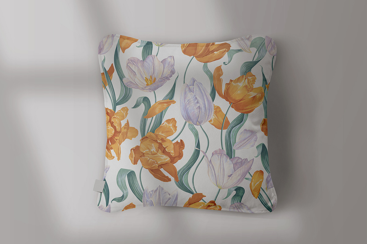 Light Yellow-White Tulips Pattern, a Pattern Graphic by MarynaPetrovska (Photo 8 of 10)