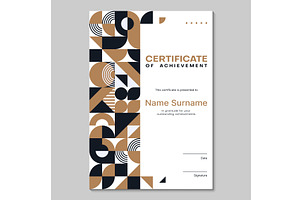 Certificate template golden pattern, an Education Illustration by Buch&Bee