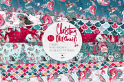 Christmas Mermaids Seamless Patterns, a Pattern Graphic by KaramfilaS (Thumbnail 1 of 19)