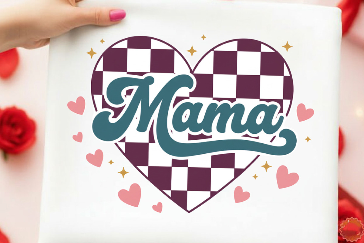 Mama Checkered Heart PNG, Valentines, an Illustration by designcity5 (Photo 1 of 9)