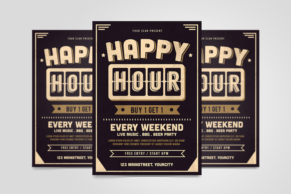 Happy Hour Party Flyer, a Flyer Template by Tokosatsu (Photo 4 of 4)