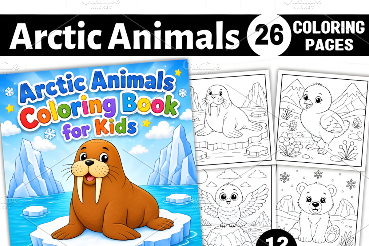 Arctic Animals Coloring Book, an Animal Illustration by Coco Bloom (Photo 1 of 7)