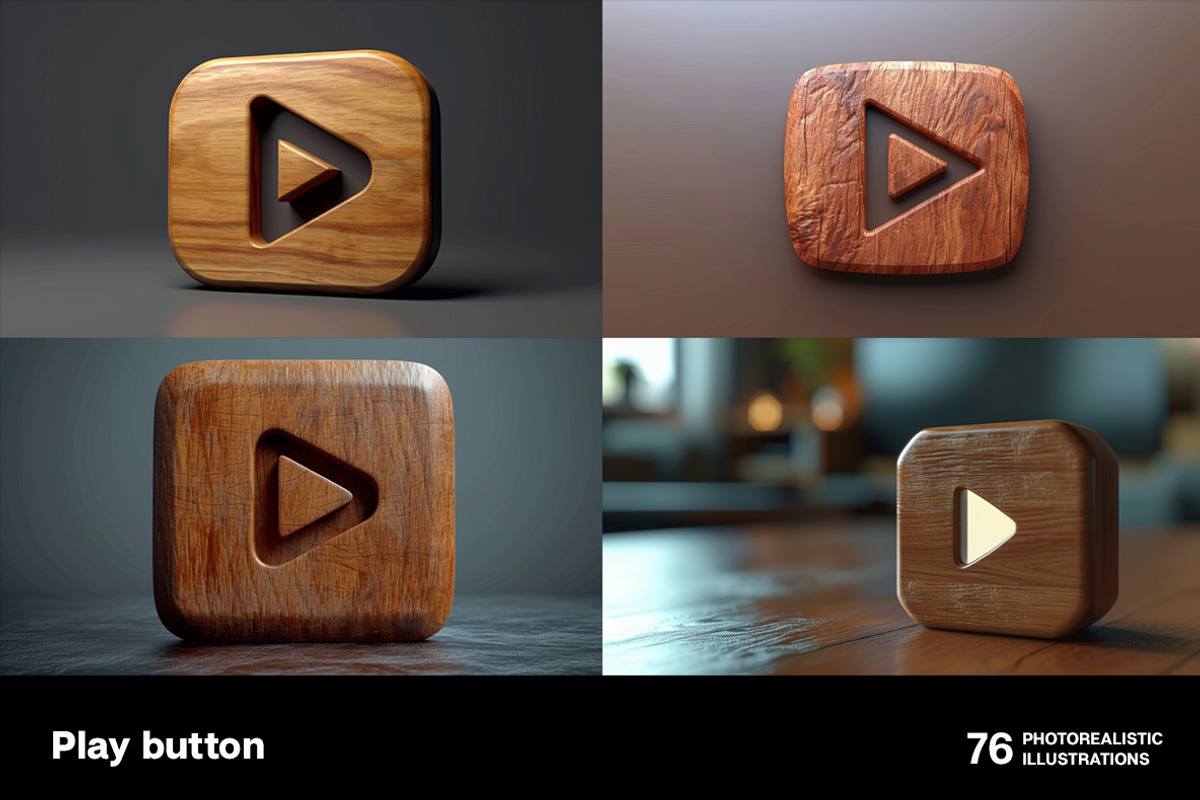 Play buttons. 76 images, a Background Graphic by Handmadefont (Photo 12 of 15)