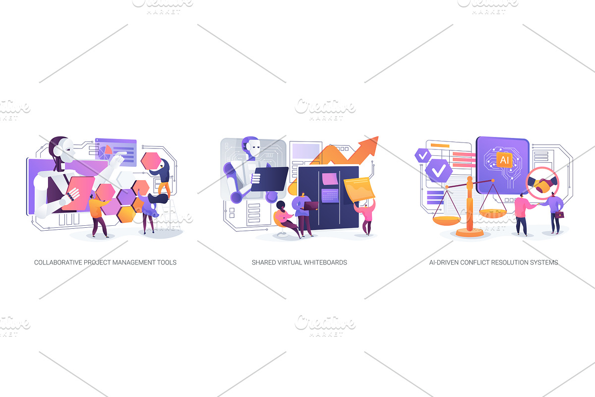 AI and Digital Tools Enhancing Team, a Technology Illustration by Visual Generation