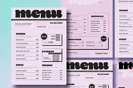 Bold Menu with Pink and Black Accent
