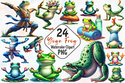 YOGA Frog Sublimation Clipart, an Animal Illustration by RobertsArt (Thumbnail 1 of 7)