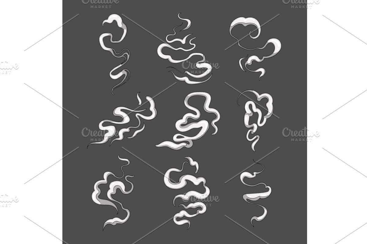 Collection of stylized smoke effect, an Object Illustration by pikepicture
