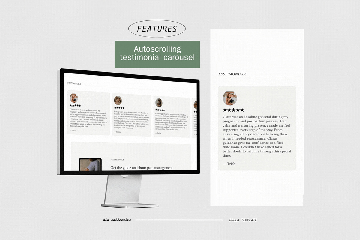 Doula Squarespace Website Template, a Templates & Theme by Dia Collective (Photo 11 of 20)