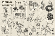 Garden and Birds LineArt + Procreate, an Animal Illustration by Skliarova (Thumbnail 2 of 4)