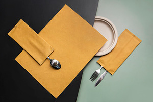 cutlery set brown kraft paper