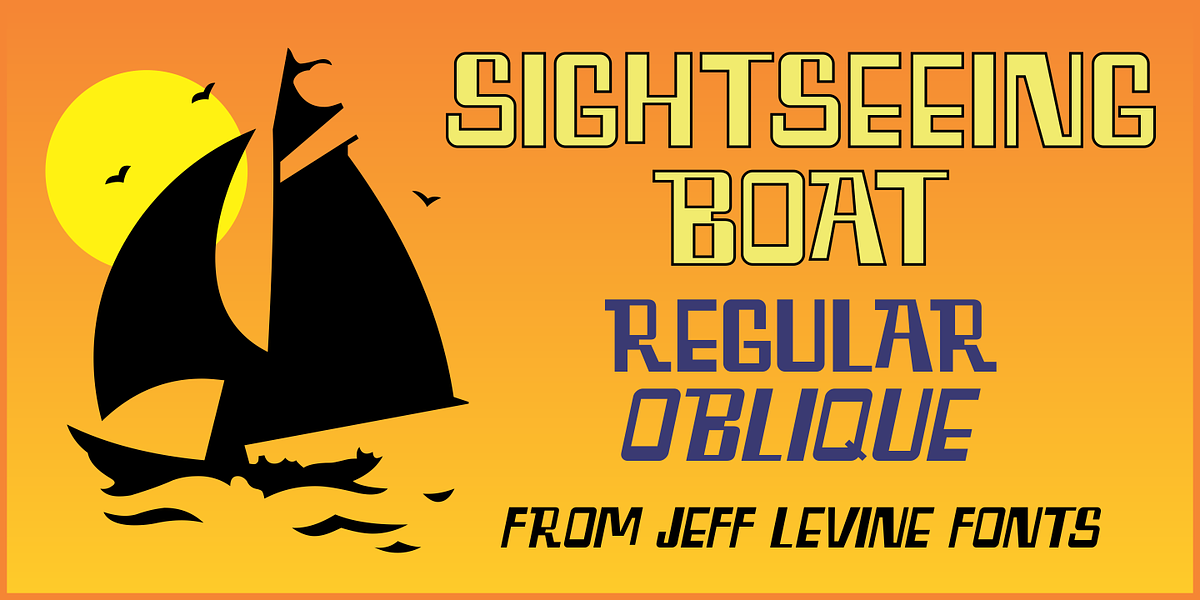 Sightseeing Boat JNL, a Font by Jeff Levine Fonts (Photo 1 of 5)
