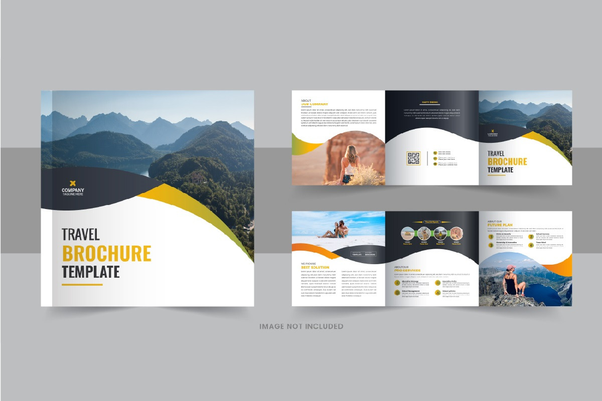 Travel square trifold brochure, a Brochure Template by Pavel_design