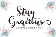 Stay Gracious Script, a Script Font by Bosstype Studio (Thumbnail 1 of 8)