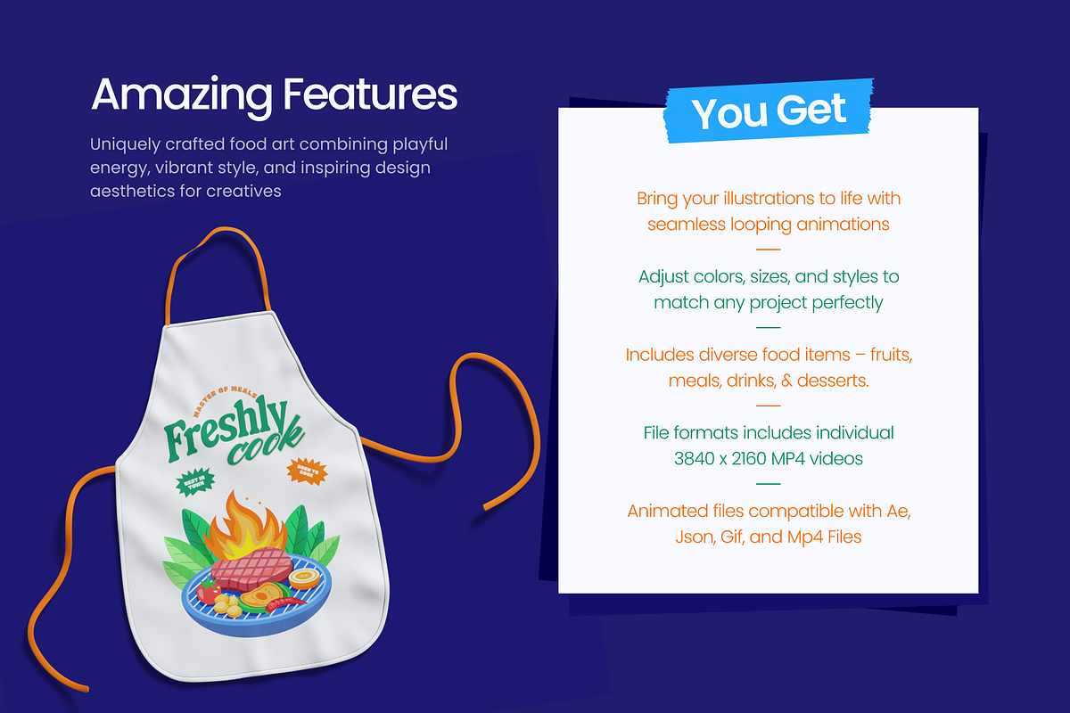 Animated Food Illustration Art Set, a Food Illustration by Prosymbols (Photo 2 of 4)