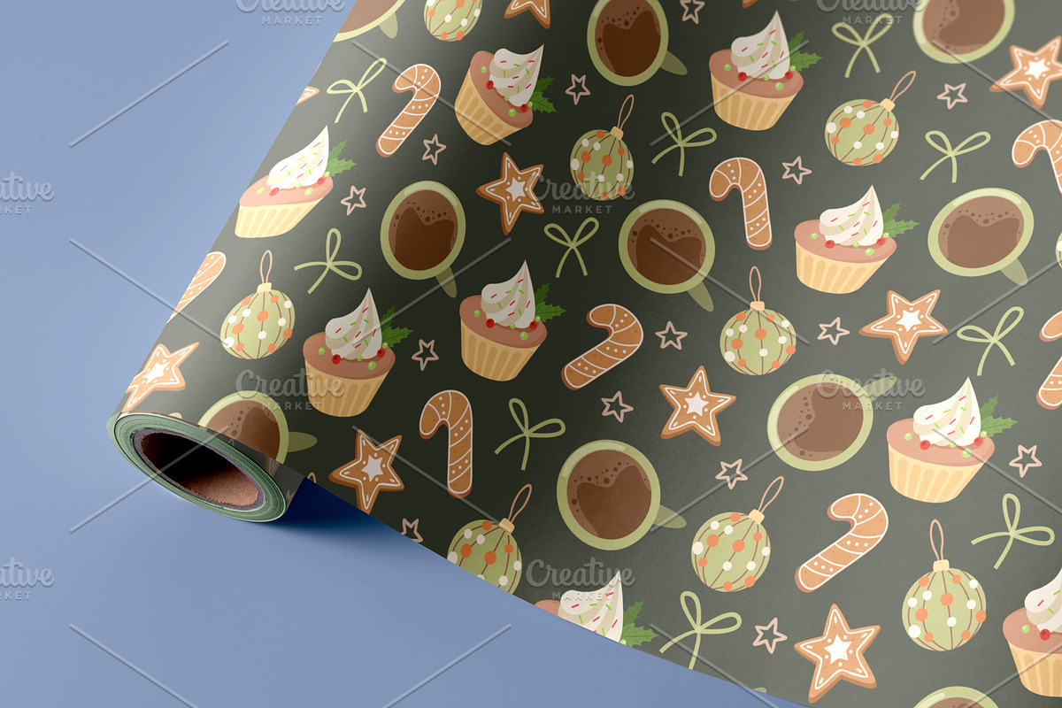 Christmas seamless pattern design, a Pattern Graphic by Elen_Art (Photo 2 of 3)