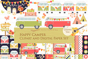Camping Van, Bug Bus, Red & Green, an Illustration by Mia's Graphic Design (Thumbnail 2 of 11)