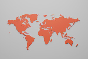Minimal world map silhouette on gray background, a Background Photo by RF Images