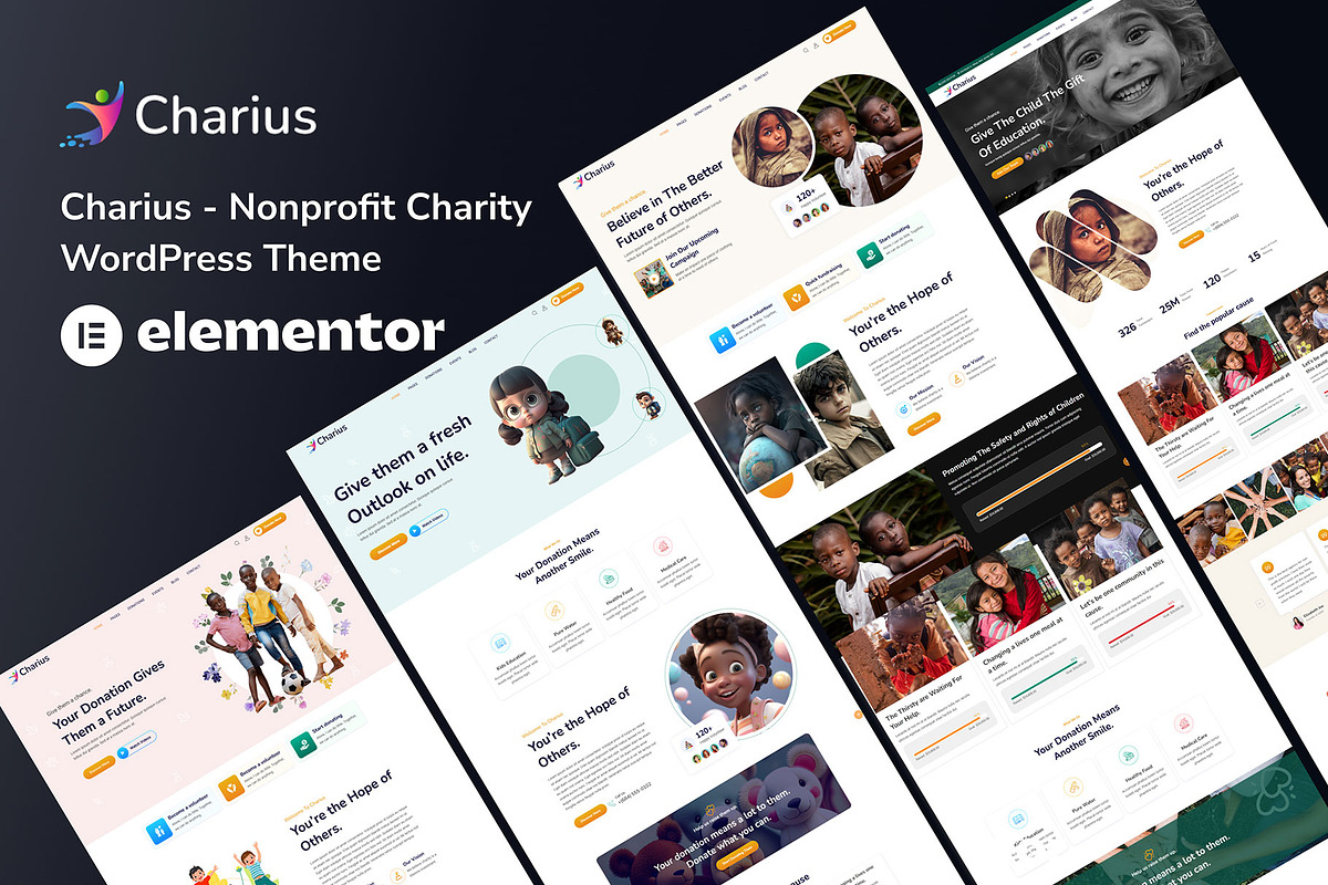 Charius - Charity WordPress Theme, a WordPress Template by NaimaAnjum (Photo 1 of 5)