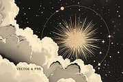 Vintage celestial in engraving style, a Decorative Illustration by Chikovnaya (Thumbnail 13 of 16)