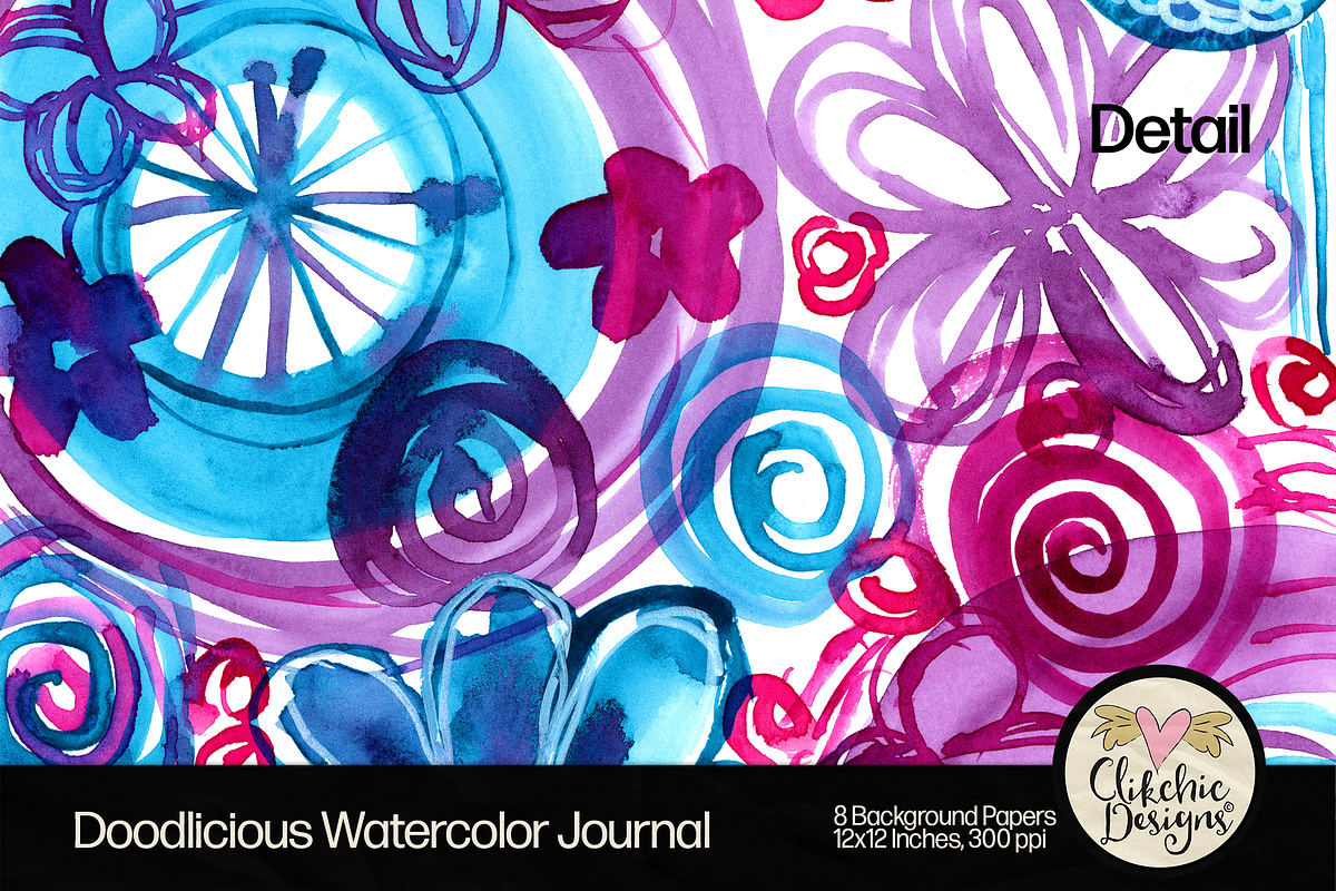 Watercolor Journal Backgrounds, a Background Graphic by Clikchic Designs (Photo 10 of 10)